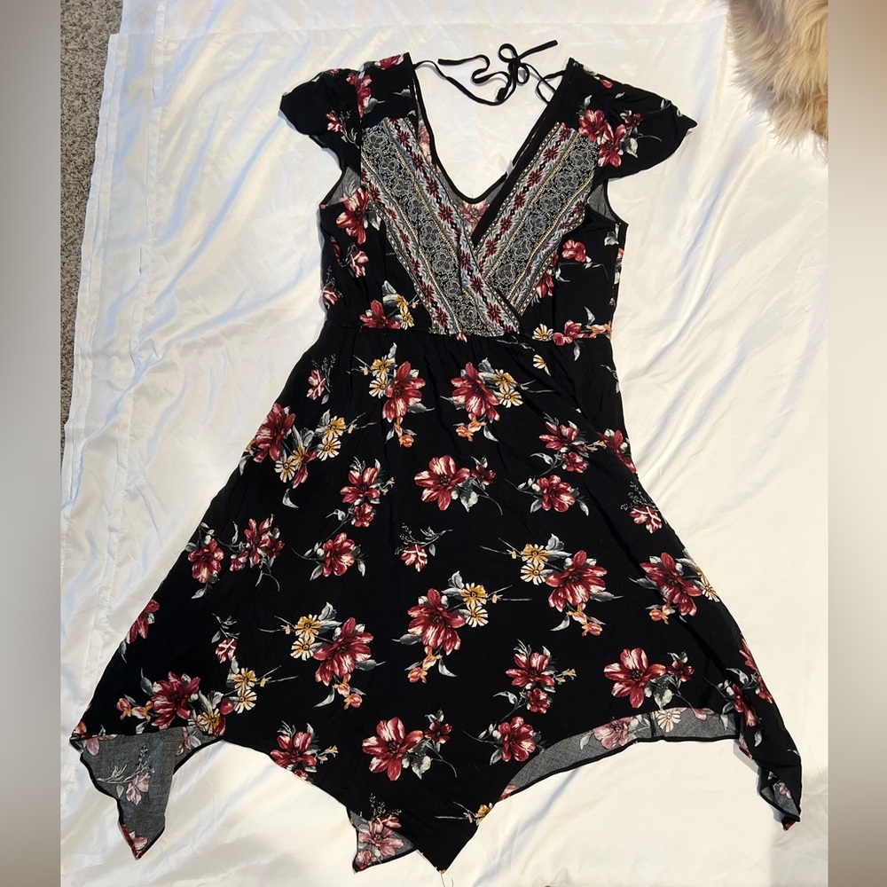 Black floral dress